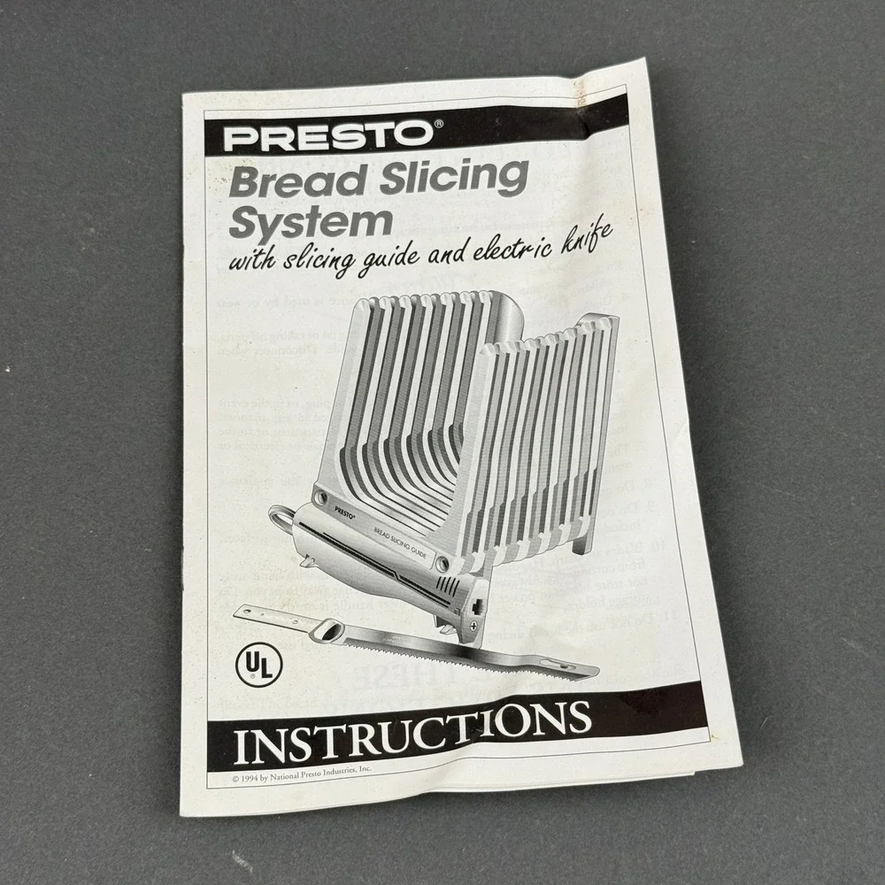 Presto Bread Slicing System Electric Knife Vintage Kitchen‎ Tool - TESTED